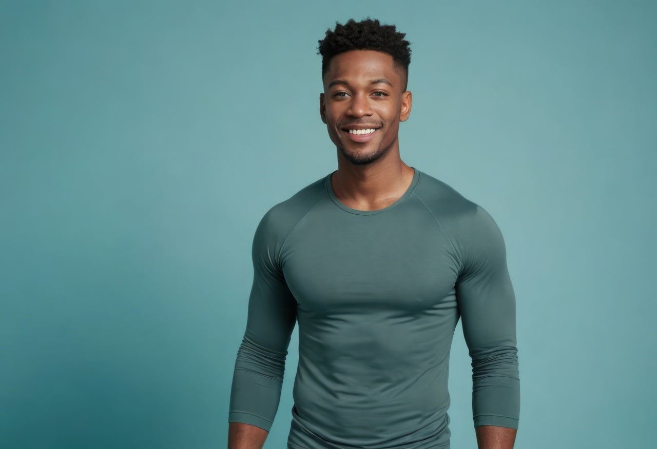 man wearing a green compression wear
