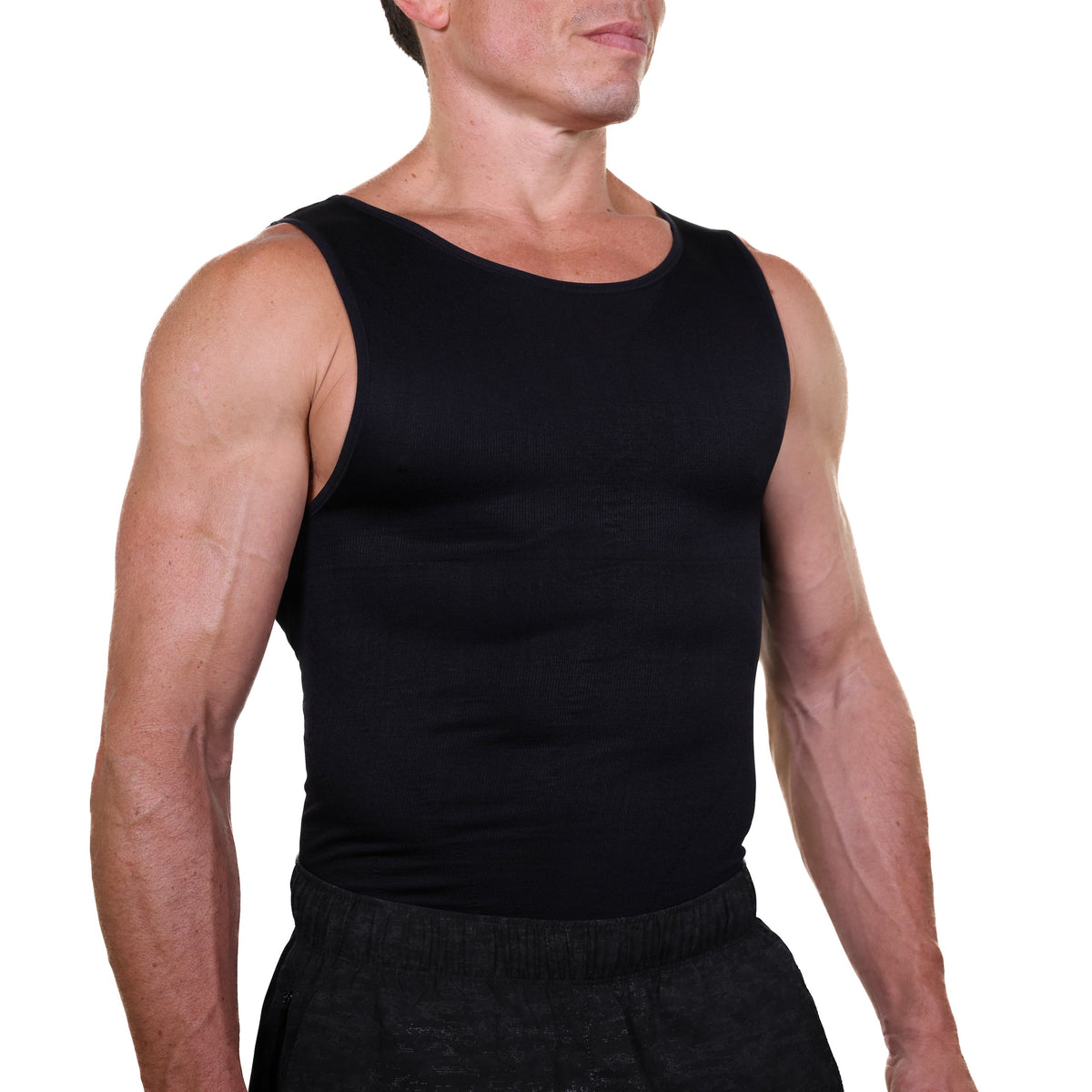 Model wearing an Esteem Apparel compression shirt