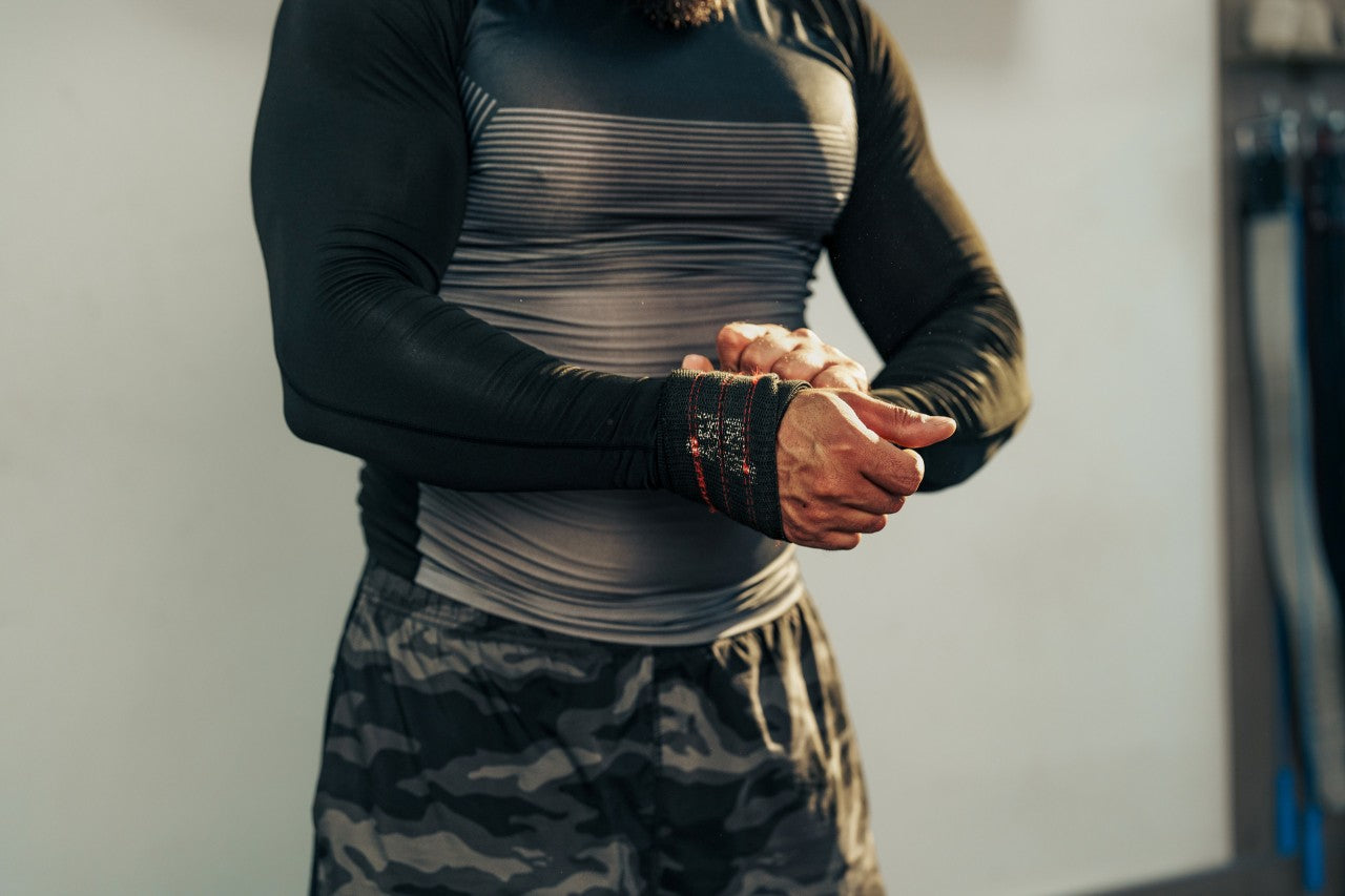 man wearing a compression shirt