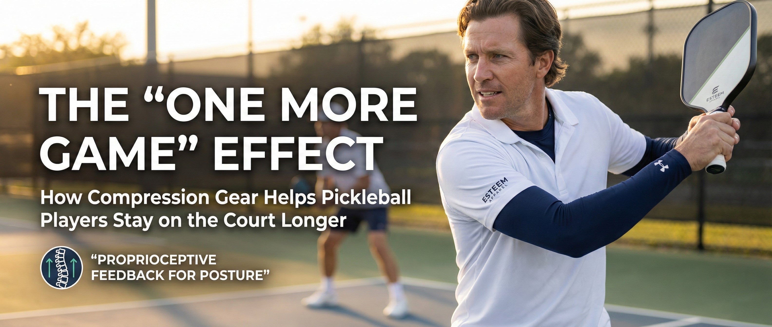 pickleball compression shirt base layer for posture and back support