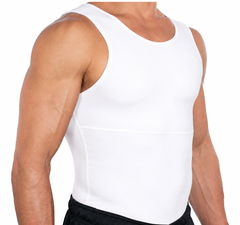 White mens slimming compression shirt