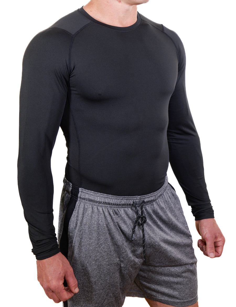 compression shirt long sleeve base layer men undershirt dry fit