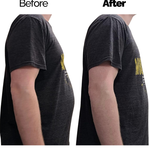 male shapewear before and after Esteeem Apparel compression shirts for men