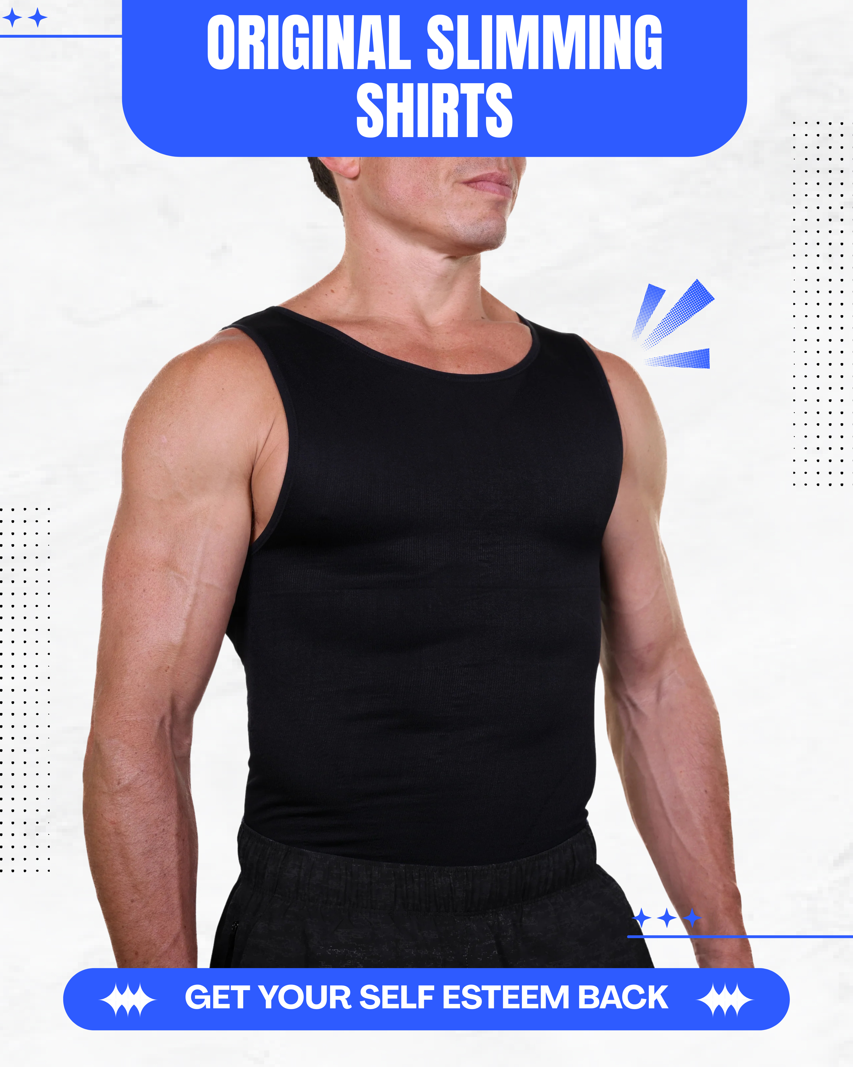 Model wearing men's compression shirt – side view